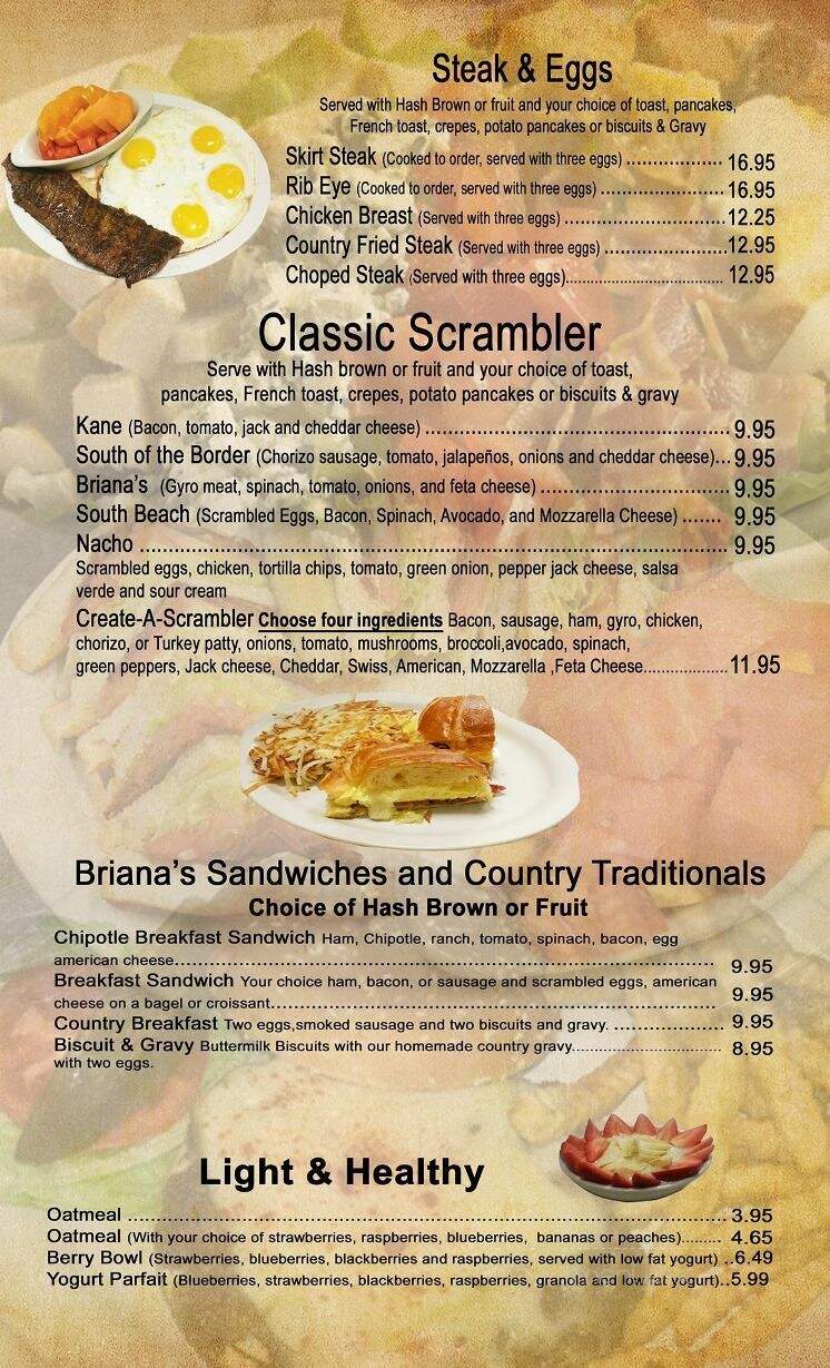 Briana's Pancake House - Elgin, IL menu_pic