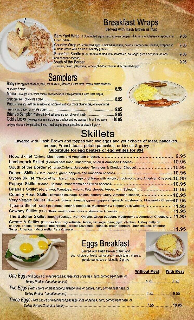 Briana's Pancake House - Elgin, IL menu_pic
