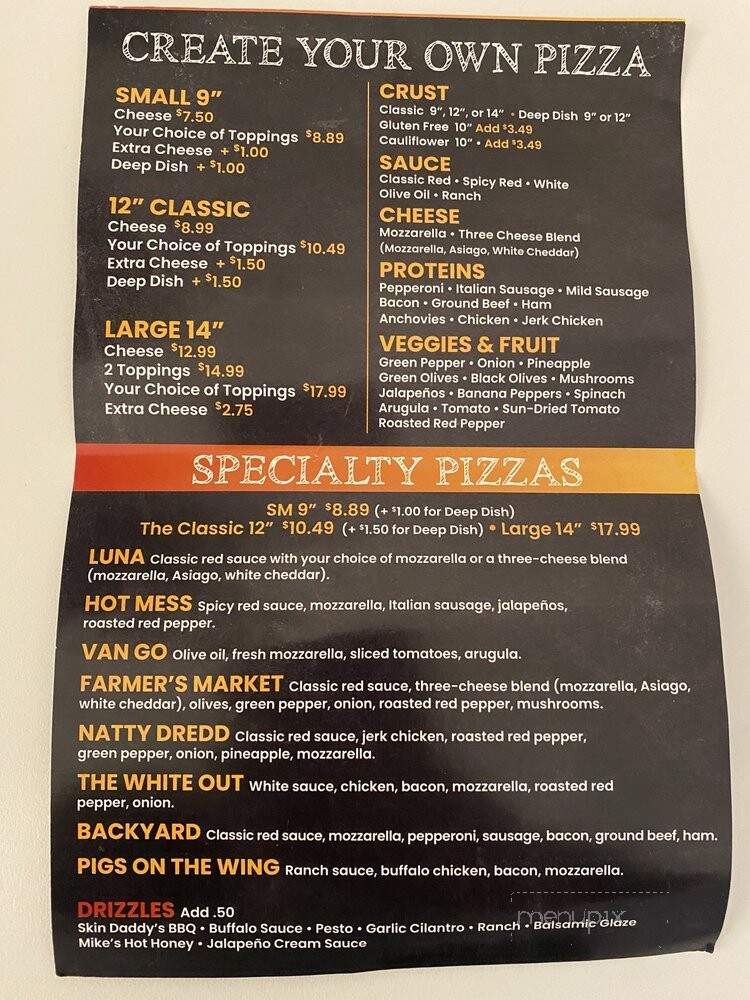 Fyre Pizza - Anderson, SC menu_pic
