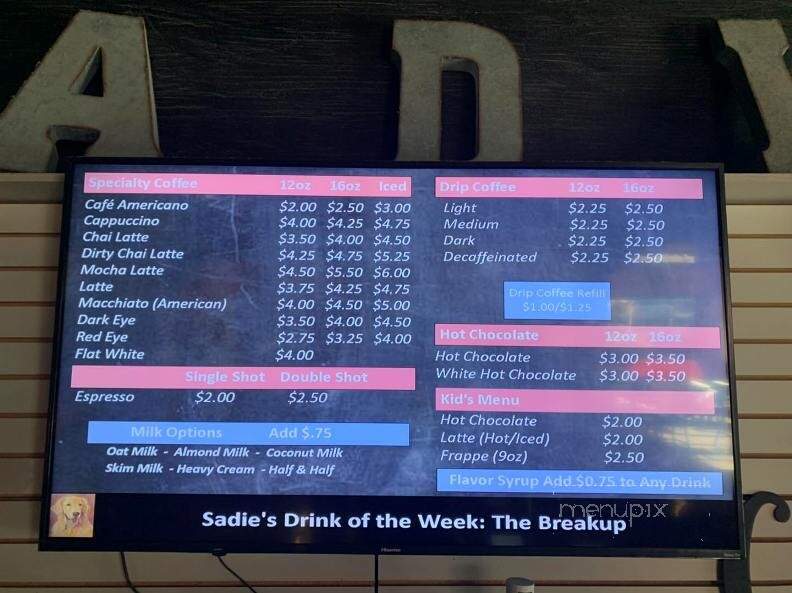Sadie's Coffee Corner - Henderson, NC menu_pic