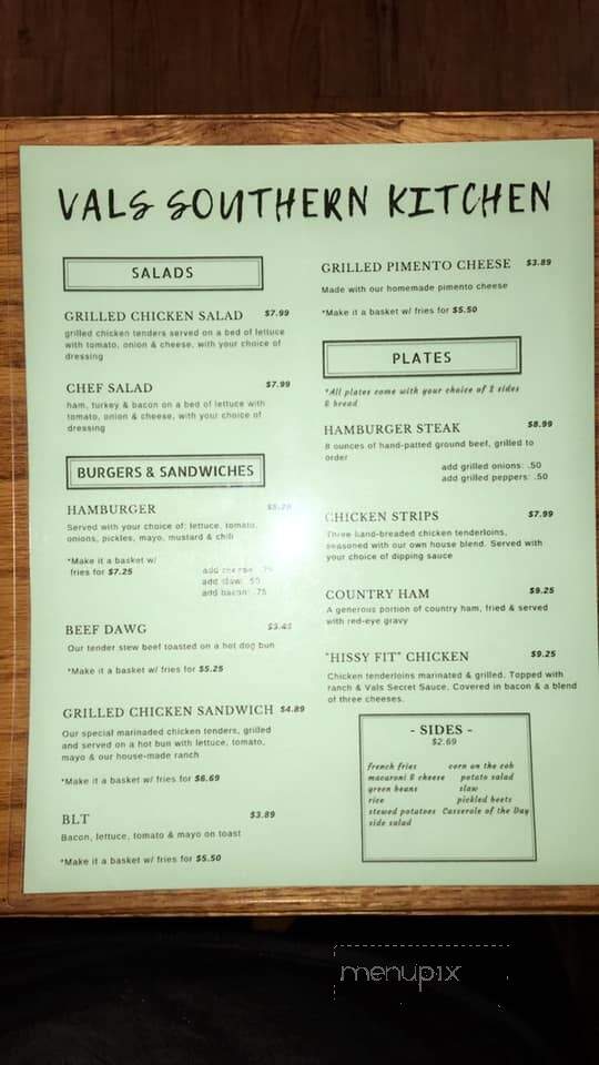 Vals Southern Kitchen - Chesnee, SC menu_pic