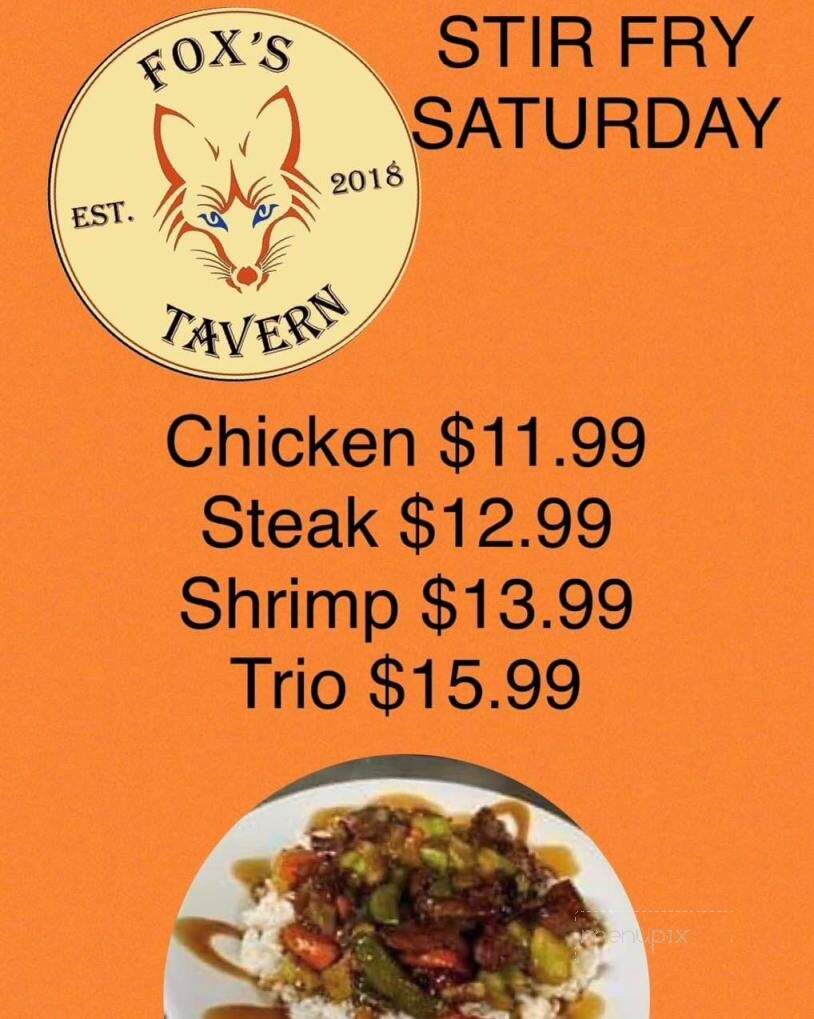 Fox's Tavern - Connellsville, PA menu_pic