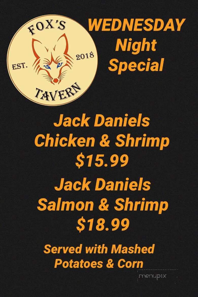 Fox's Tavern - Connellsville, PA menu_pic
