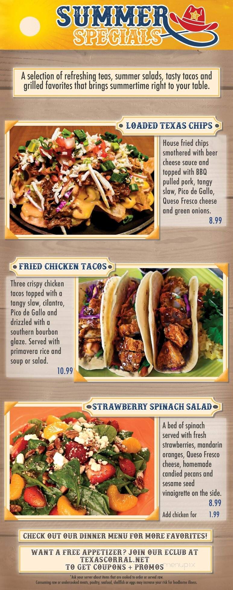 Texas Corral - Stevensville, MI menu_pic