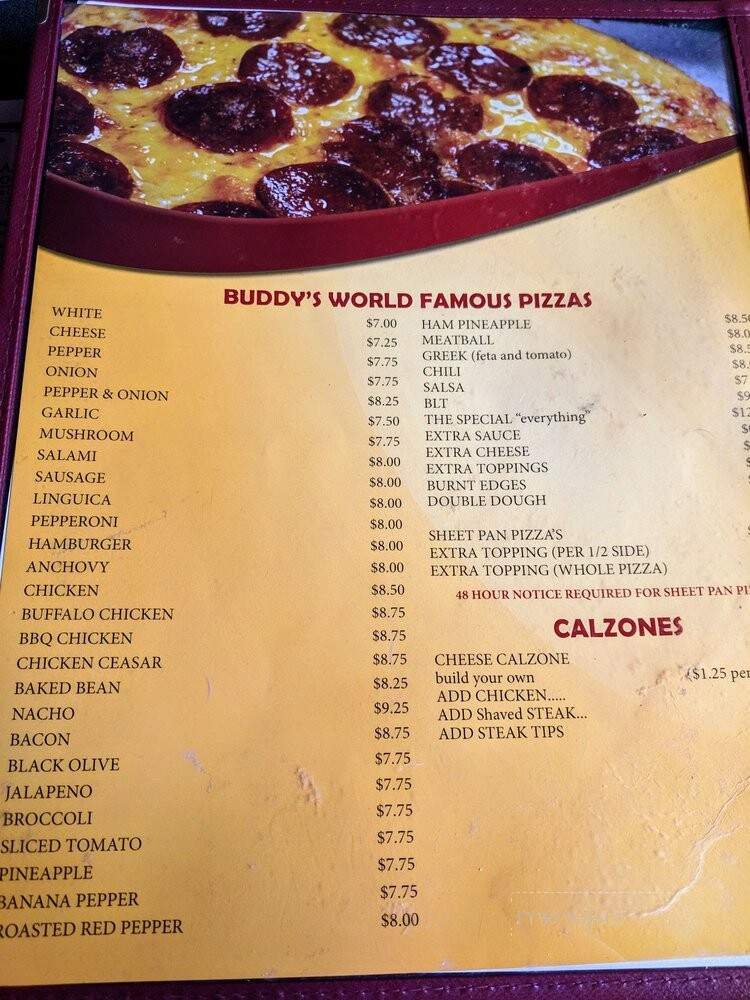 Buddy's Union Villa - North Easton, MA menu_pic