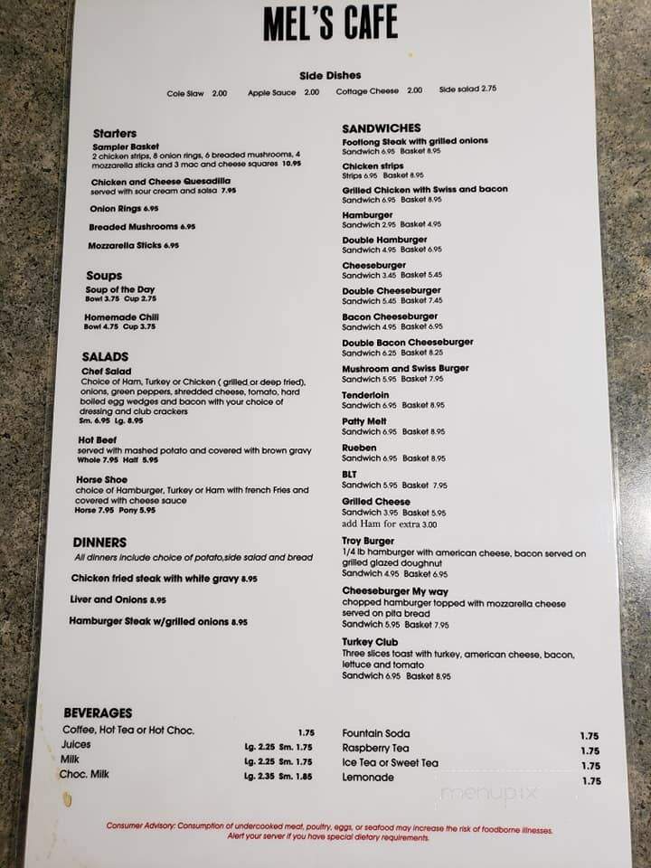 Mel's Cafe - East Peoria, IL menu_pic