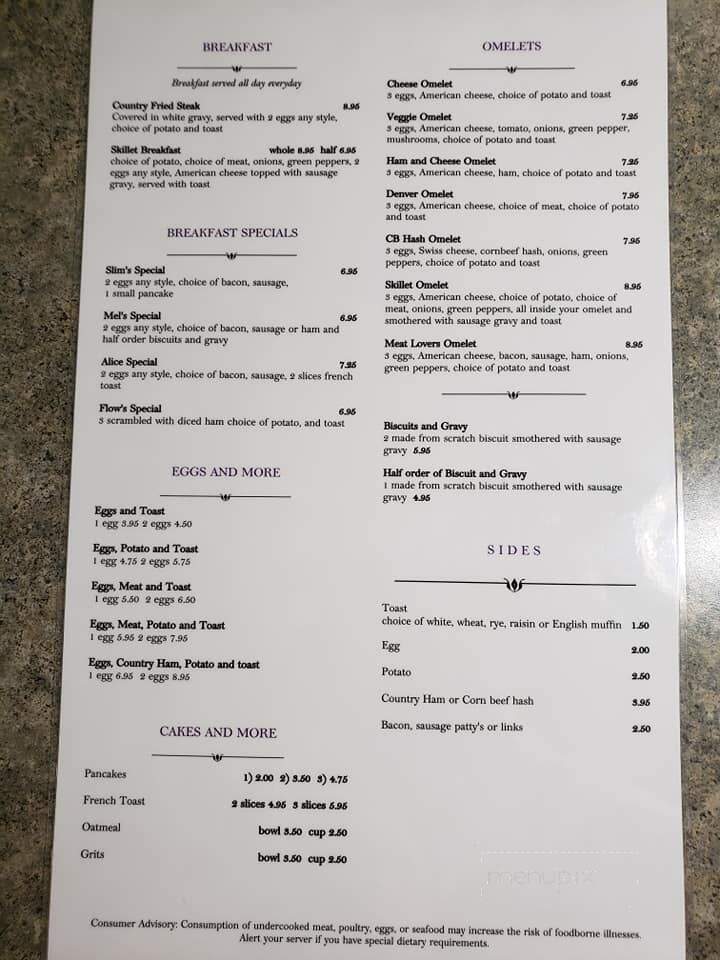 Mel's Cafe - East Peoria, IL menu_pic