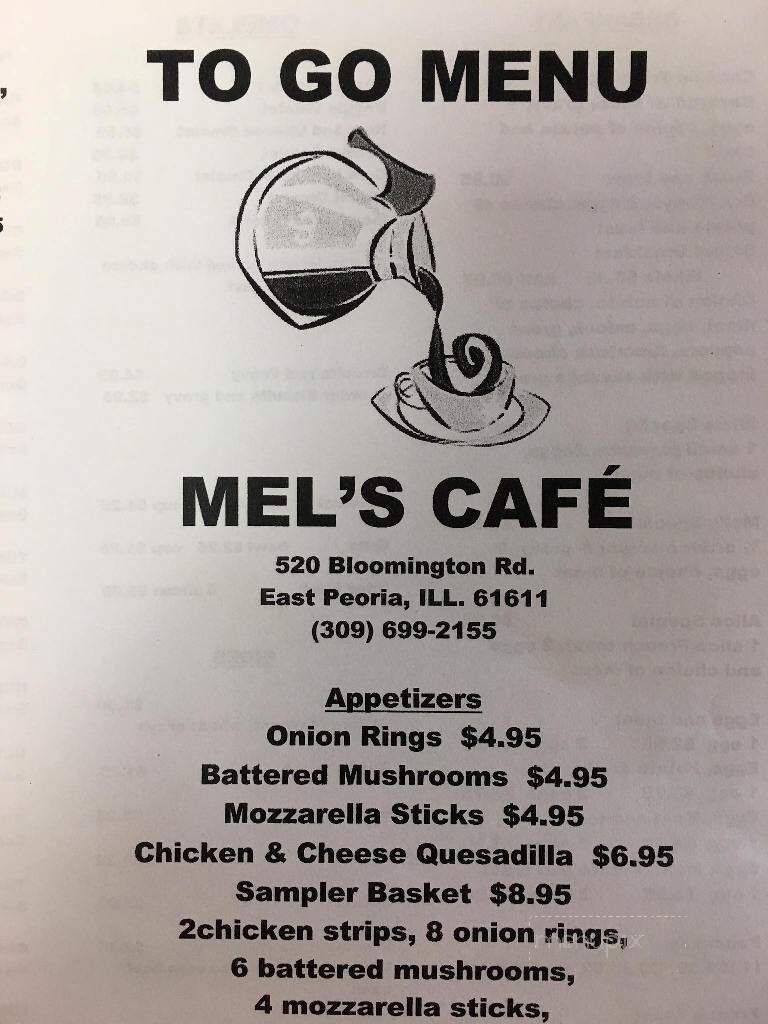 Mel's Cafe - East Peoria, IL menu_pic