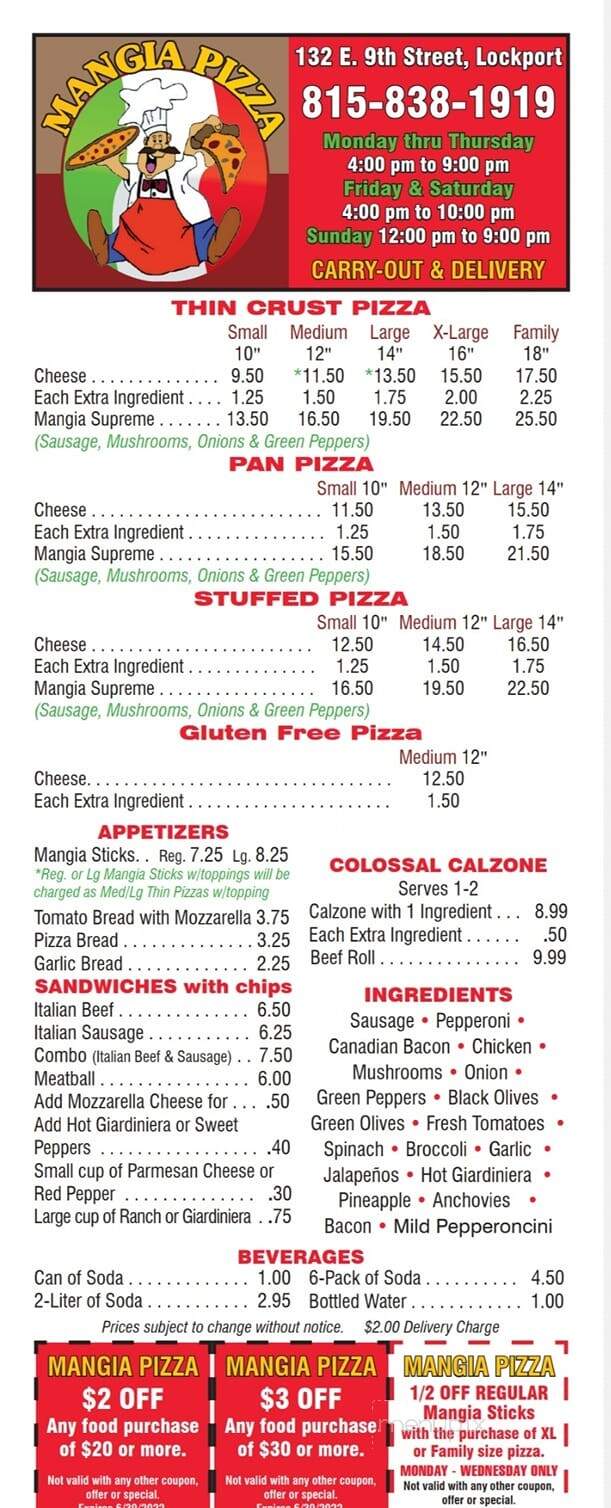 Mangia Pizza - Lockport, IL
