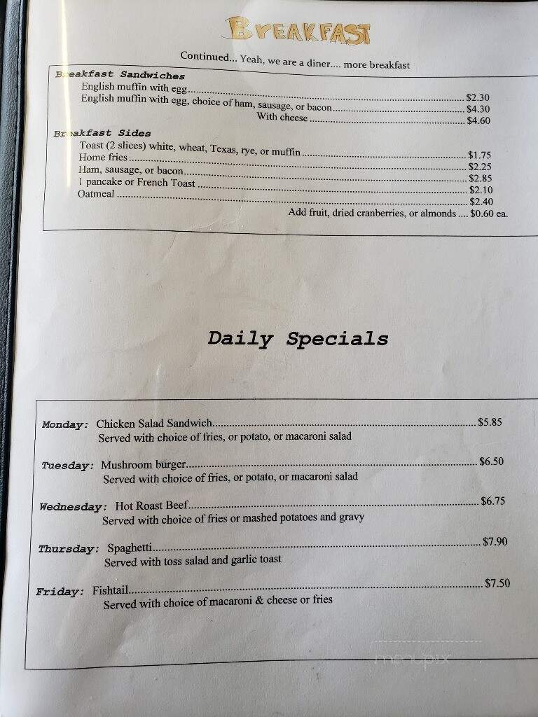 Donges Drive-In - Meyersdale, PA menu_pic