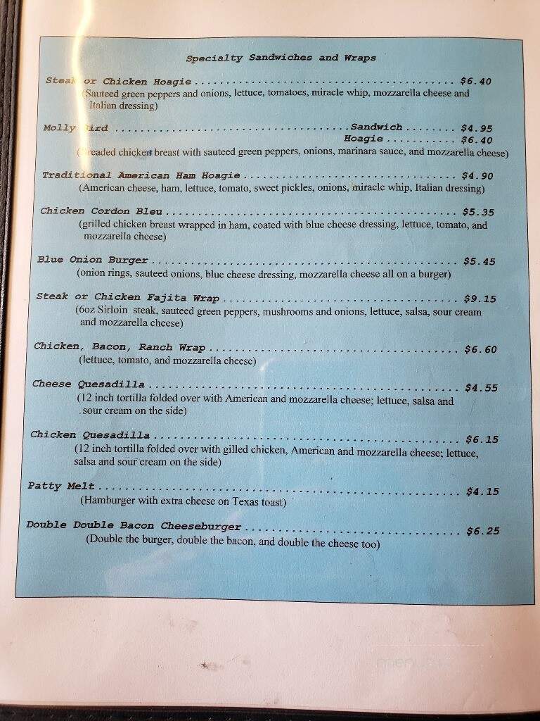 Donges Drive-In - Meyersdale, PA menu_pic