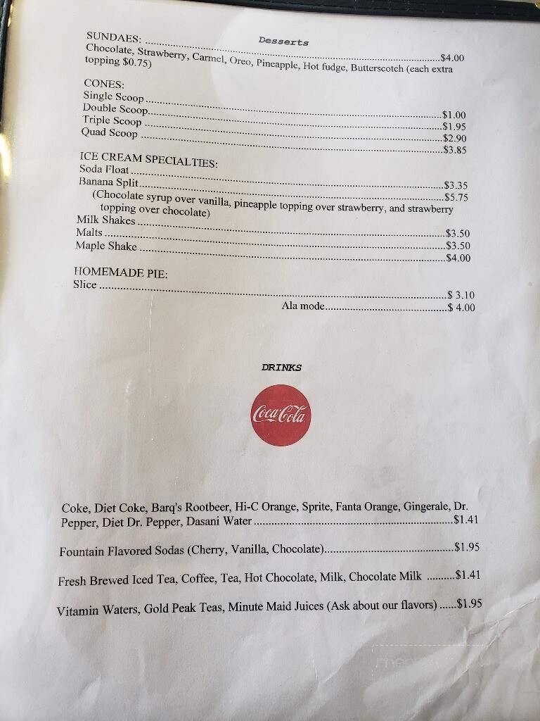 Donges Drive-In - Meyersdale, PA menu_pic