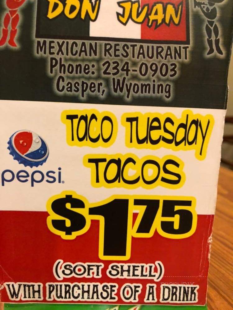 Don Juan Mexican Restaurant - Casper, WY menu_pic