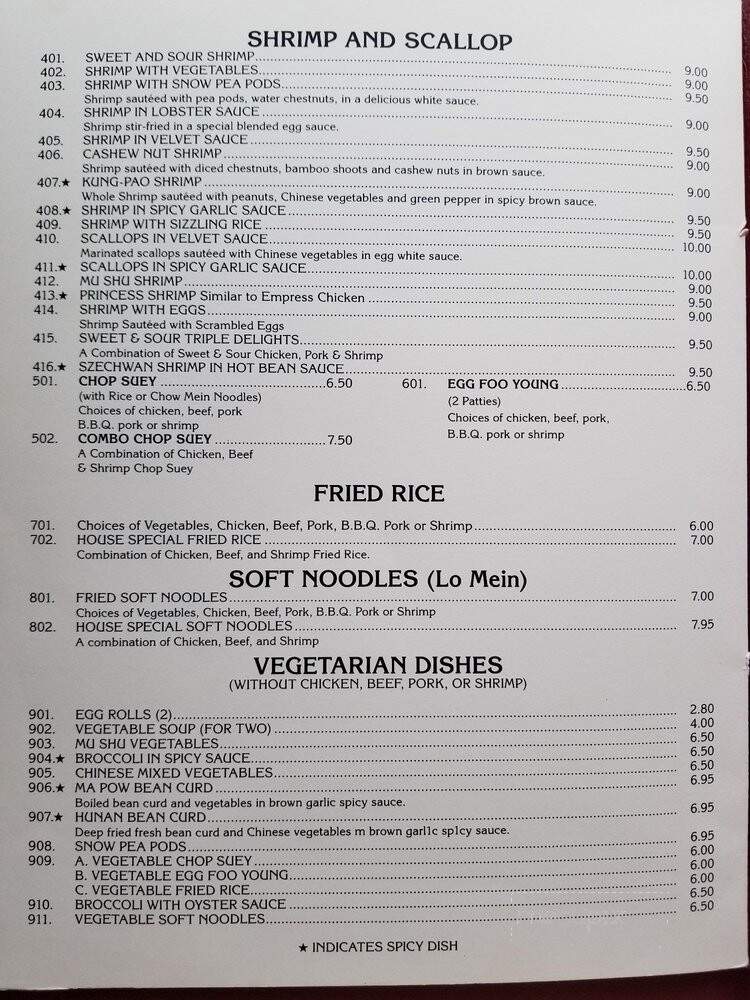 Lee's Hunan Chinese Restaurant - St Joseph, MI menu_pic