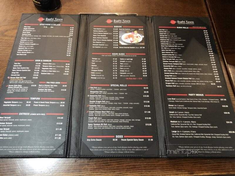 Sushi Town - Burnaby, BC menu_pic