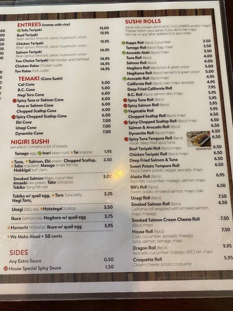 Sushi Town - Burnaby, BC menu_pic