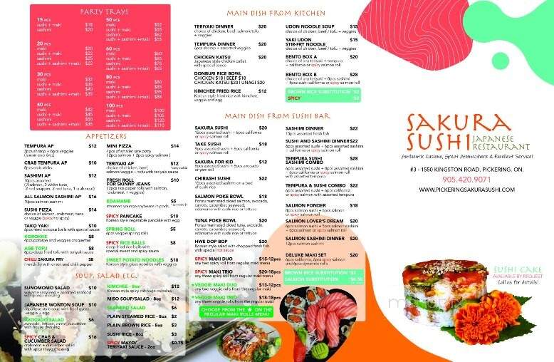 Sakura Sushi Japanese Restaurant - Pickering, ON menu_pic