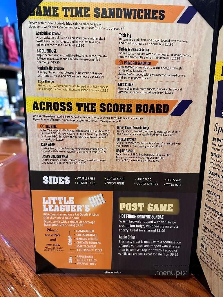 Fat Daddy's Bar & Grill - Alexandria, MN menu_pic