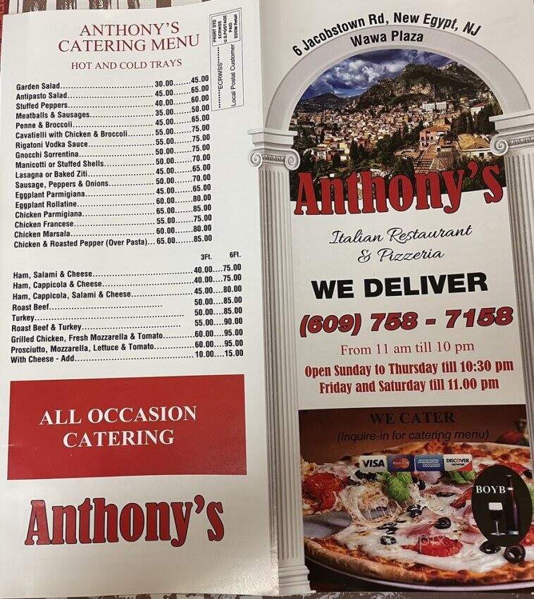 Anthony's Italian Restaurant - New Egypt, NJ