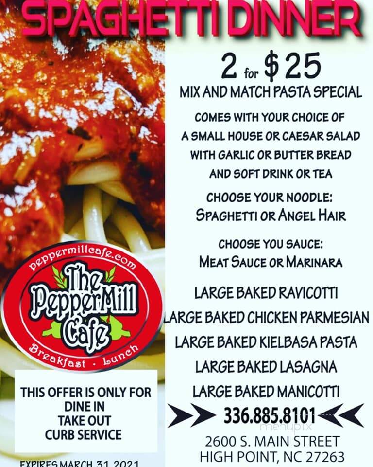 Peppermill Cafe - High Point, NC menu_pic