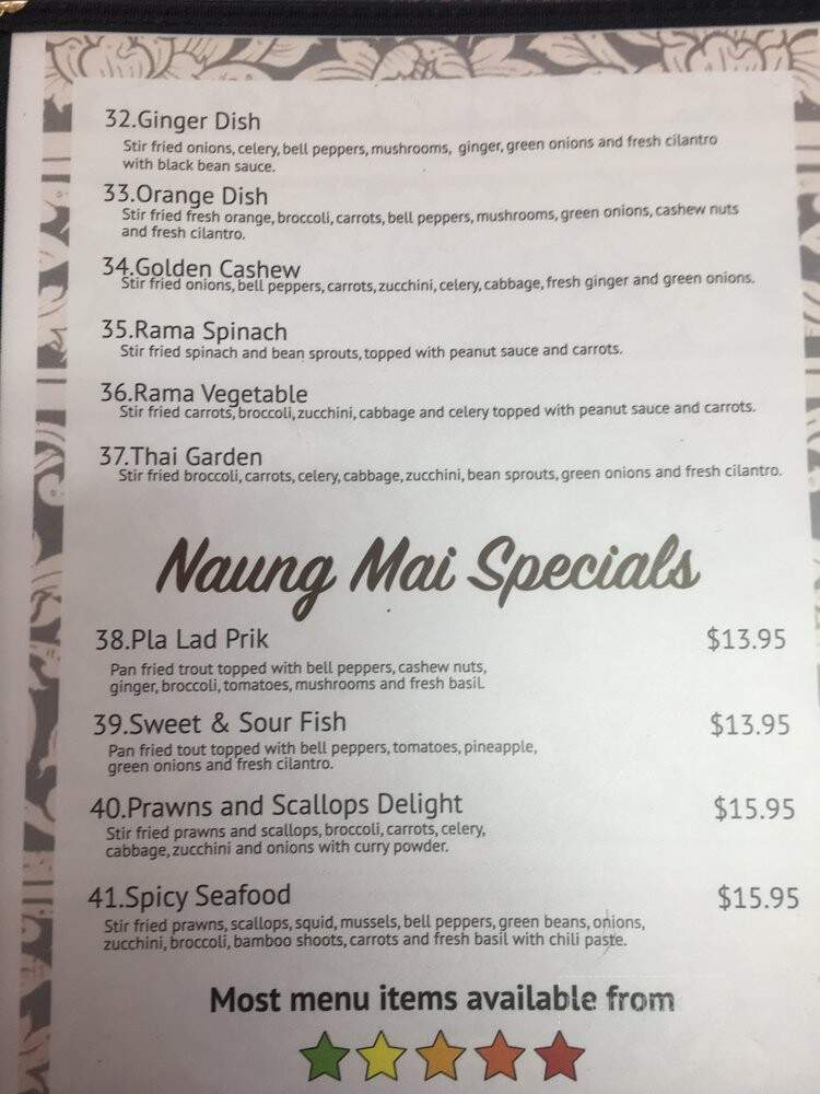 Naung Mai Thai Kitchen - Anacortes, WA menu_pic