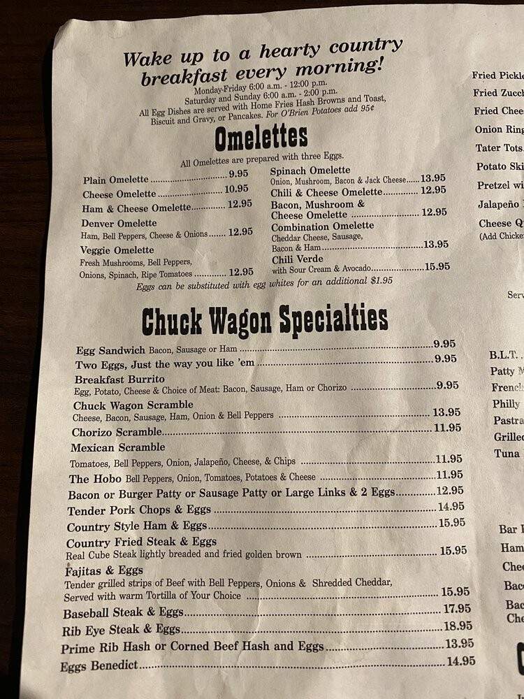 Chuck Wagon Cafe - Corona, CA menu_pic