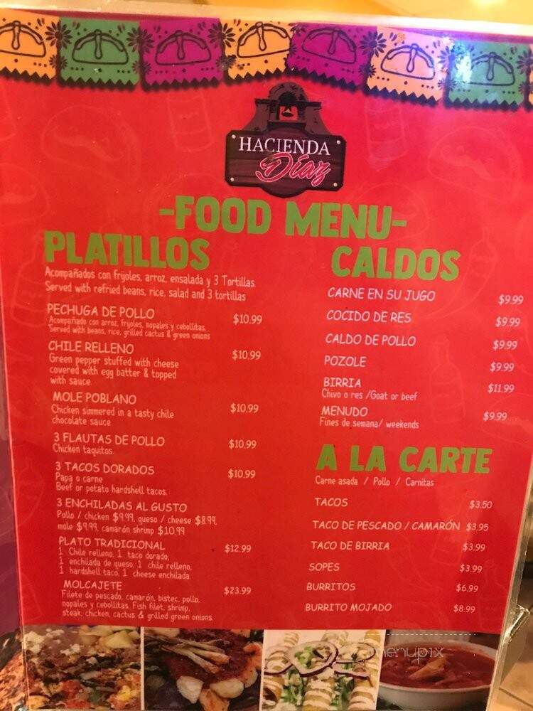 Hacienda Diaz - West Covina, CA menu_pic