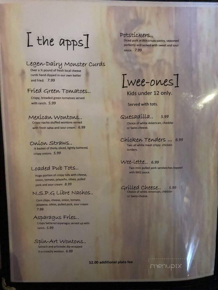 North Side Pub and Grill - Monroe, WI menu_pic