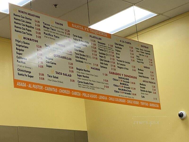 Santa fe Taqueria - Gonzales, CA menu_pic