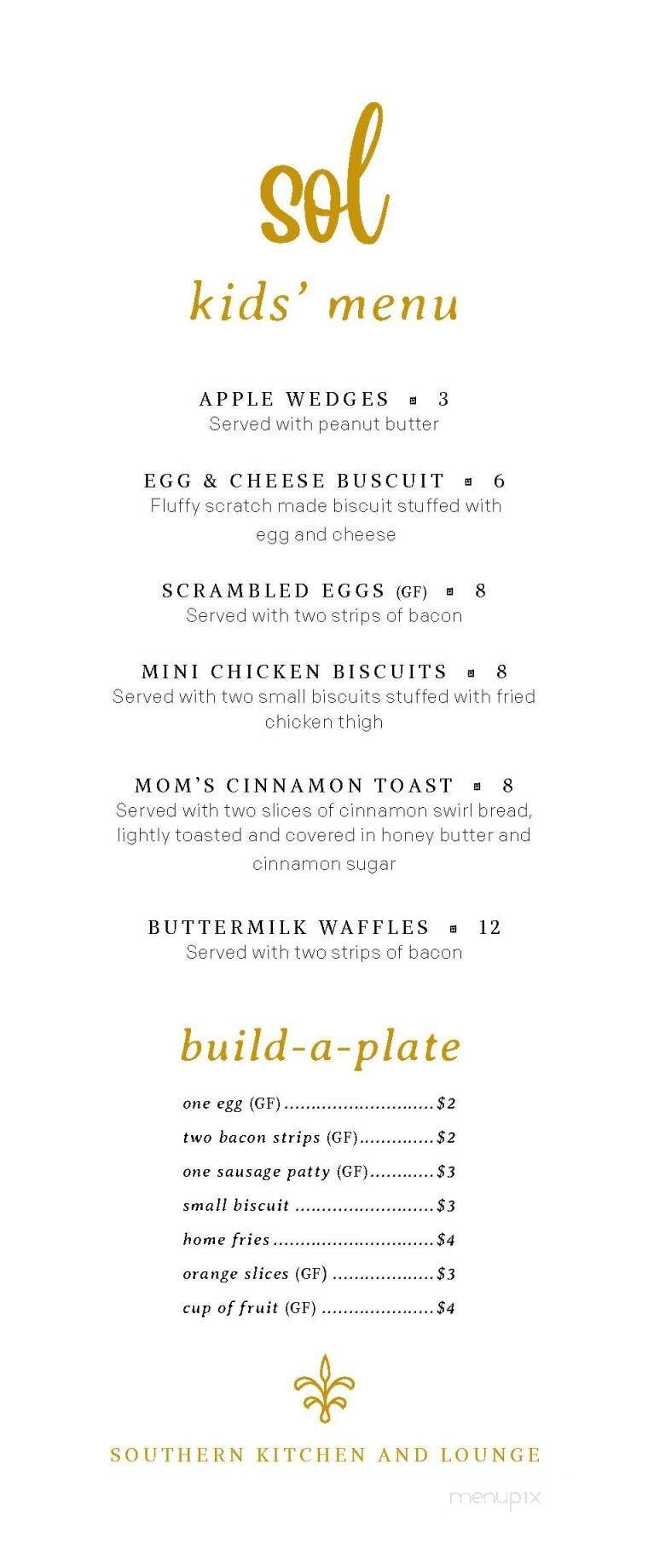 Sol Southern Kitchen and Lounge - Portsmouth, NH menu_pic
