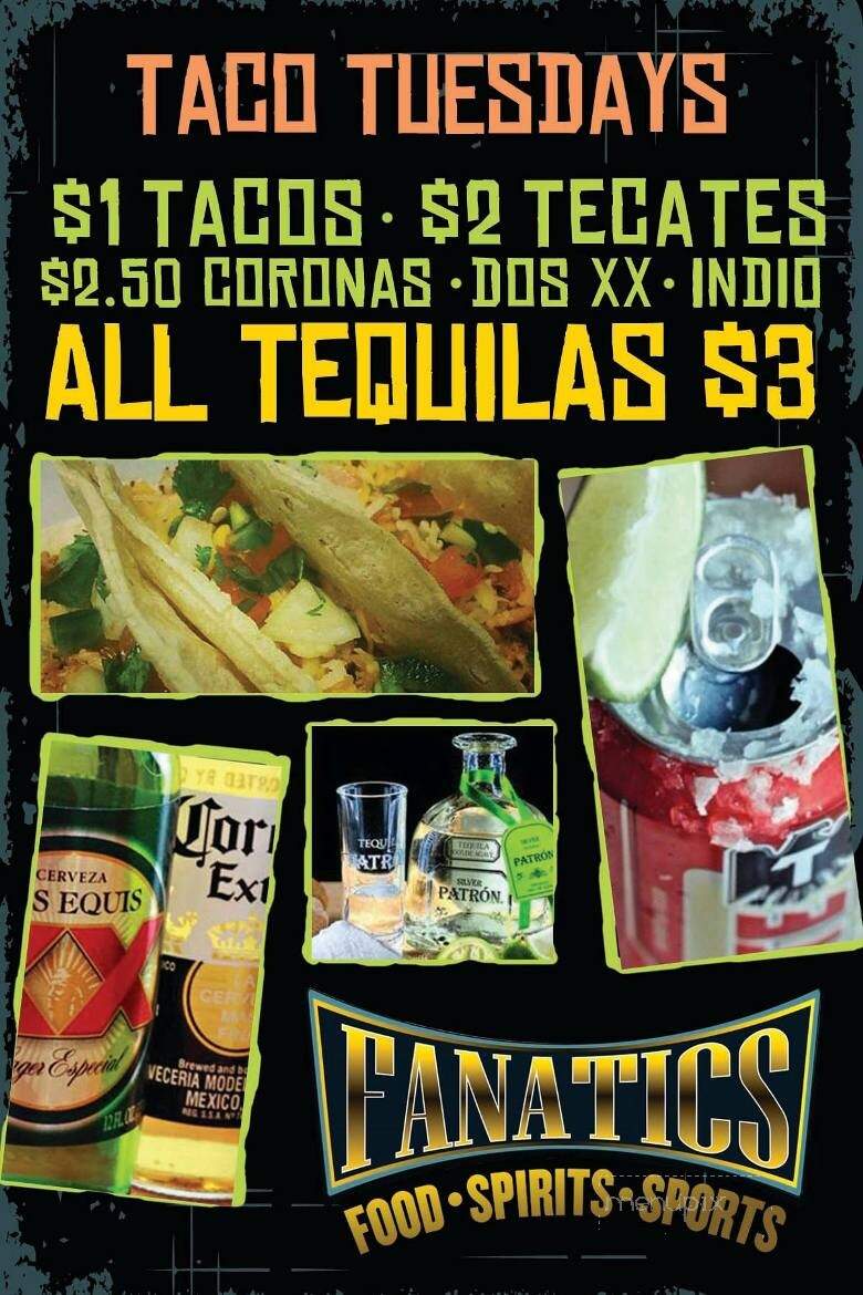 Fanatics Sports Bar And Grill - El Paso, TX menu_pic