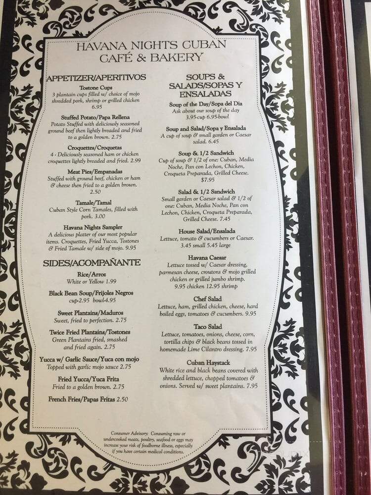 Havana Nights Cuban Cafe & Bakery - Lake Placid, FL menu_pic