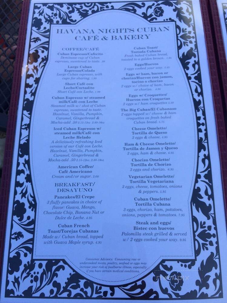 Havana Nights Cuban Cafe & Bakery - Lake Placid, FL menu_pic