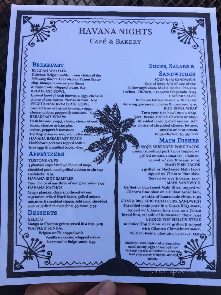 Havana Nights Cuban Cafe & Bakery - Lake Placid, FL menu_pic