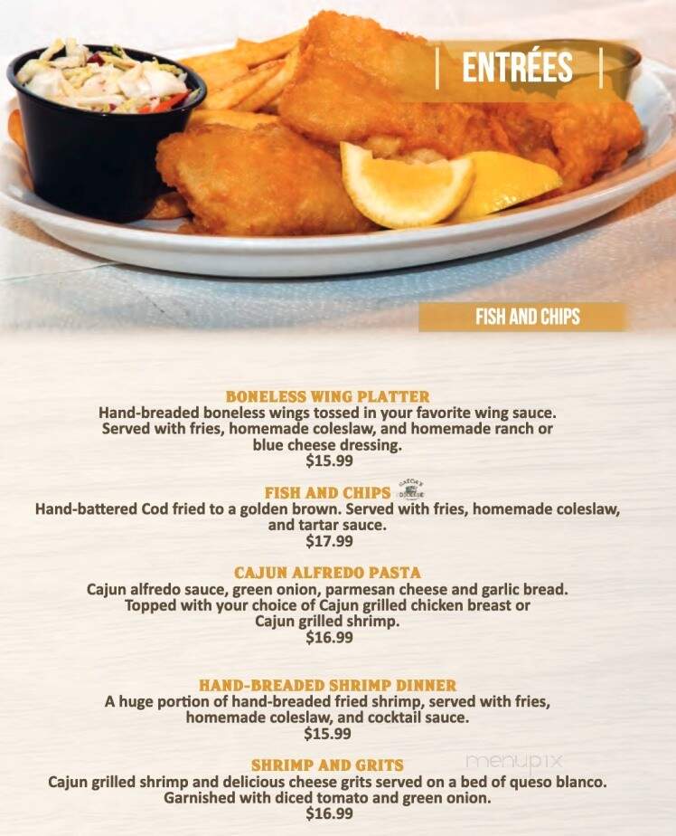 Gator's Dockside - St Johns, FL menu_pic