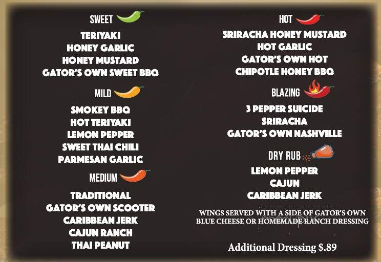 Gator's Dockside - St Johns, FL menu_pic
