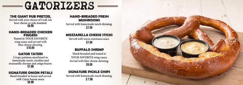 Gator's Dockside - St Johns, FL menu_pic