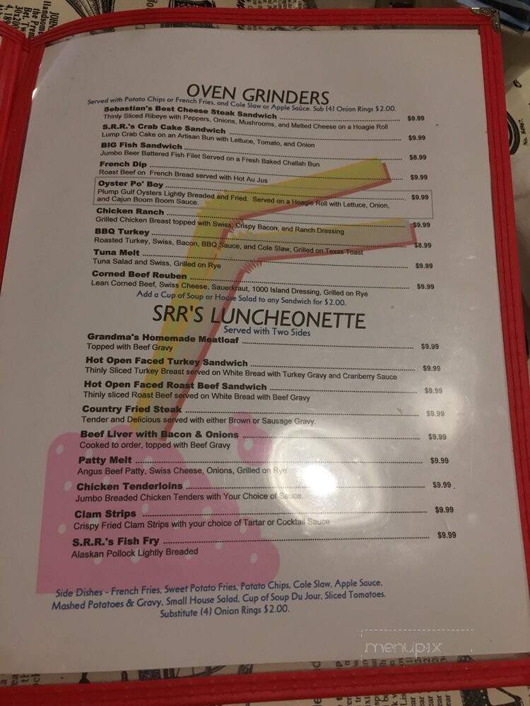 Sebastian's Roadside Restaurant - Sebastian, FL menu_pic