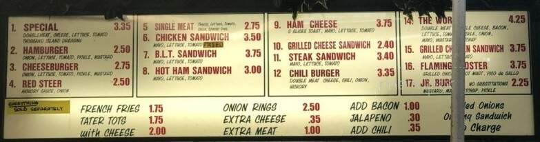 Keller's Hamburgers - Dallas, TX menu_pic