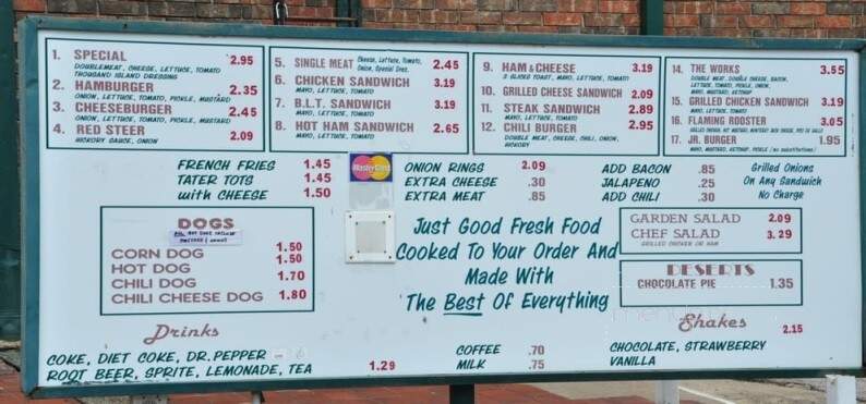 Keller's Hamburgers - Dallas, TX menu_pic