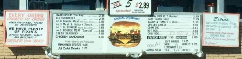 Keller's Hamburgers - Dallas, TX menu_pic