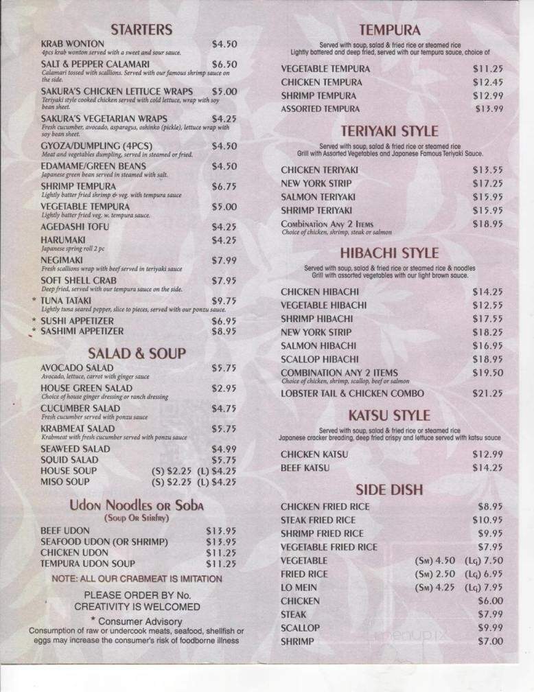 Sakura sushi & grill cheap