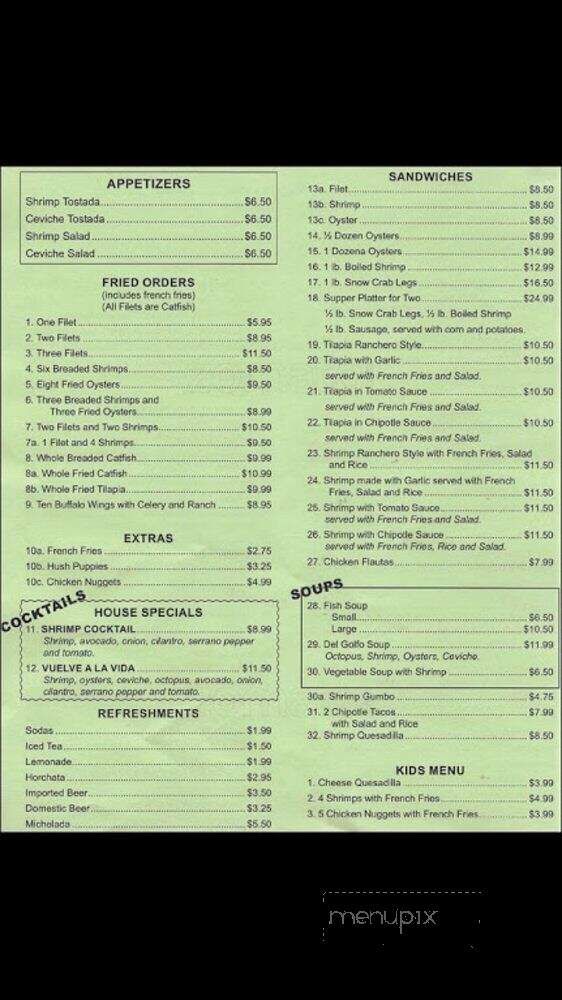 Mariscos Del Golfo - Greenville, TX menu_pic