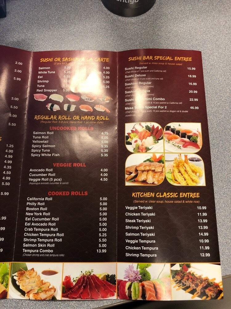 Sushi Masa - Selinsgrove, PA menu_pic