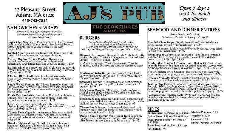 AJs trailside pub - Adams, MA