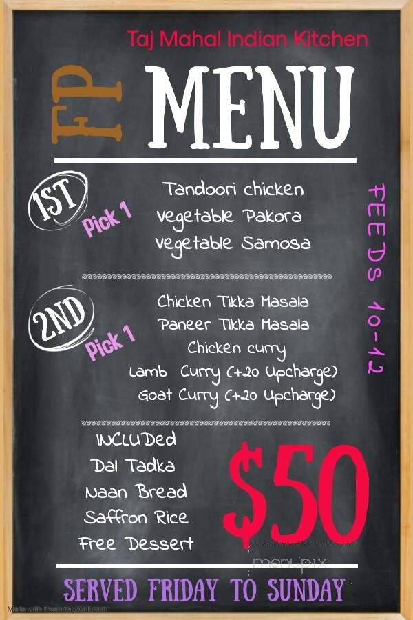 Taj Mahal India Kitchen Conway - Conway, AR menu_pic
