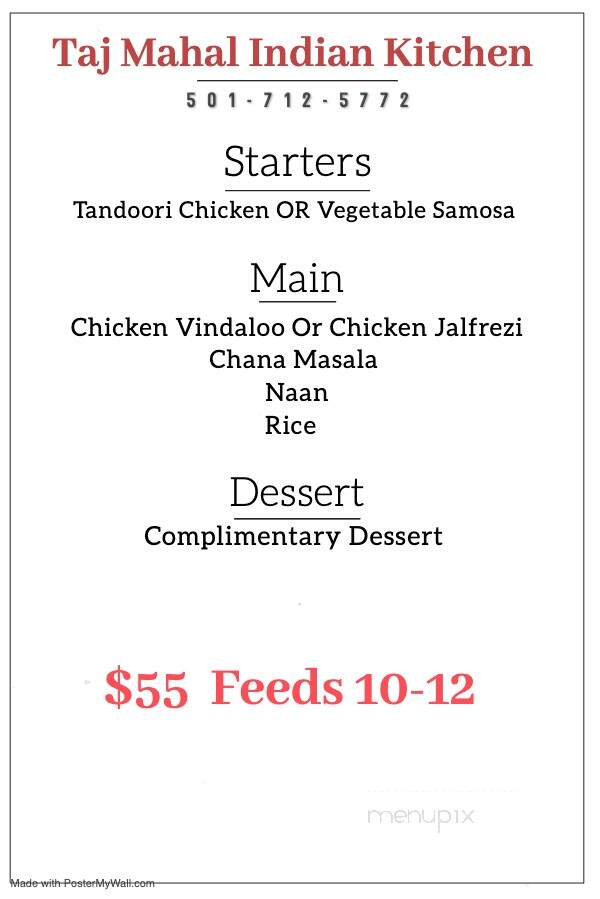 Taj Mahal India Kitchen Conway - Conway, AR menu_pic