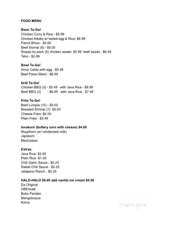 Isnak Cafe - Katy, TX menu_pic