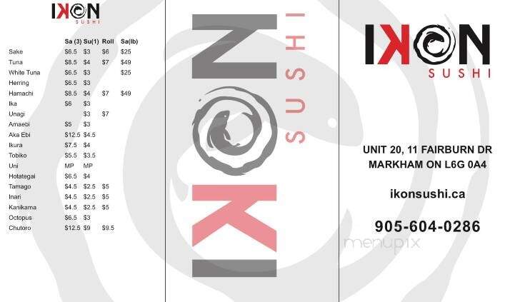 IKON Sushi Bar & Lounge - Markham, ON menu_pic