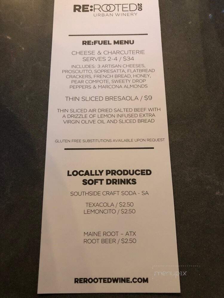 ReRooted 210 - San Antonio, TX menu_pic